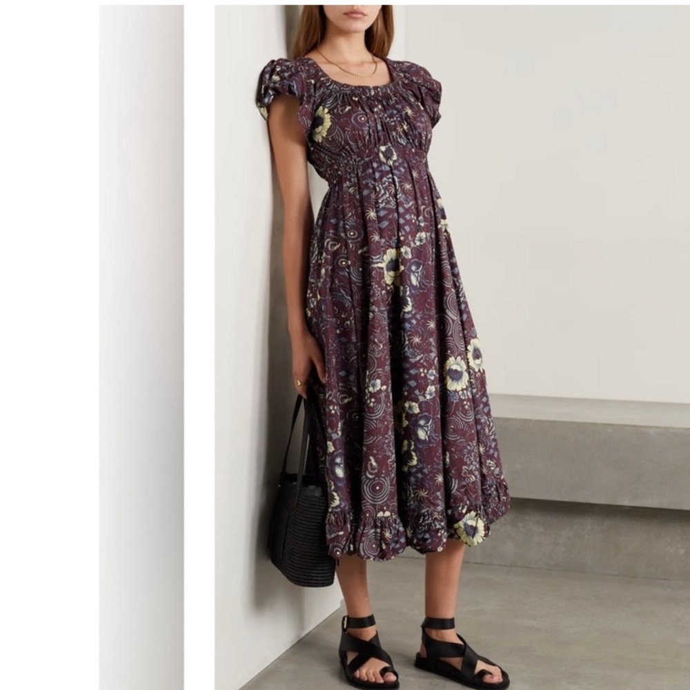 Ulla Johnson Nanette Purple Floral Maxi Dress